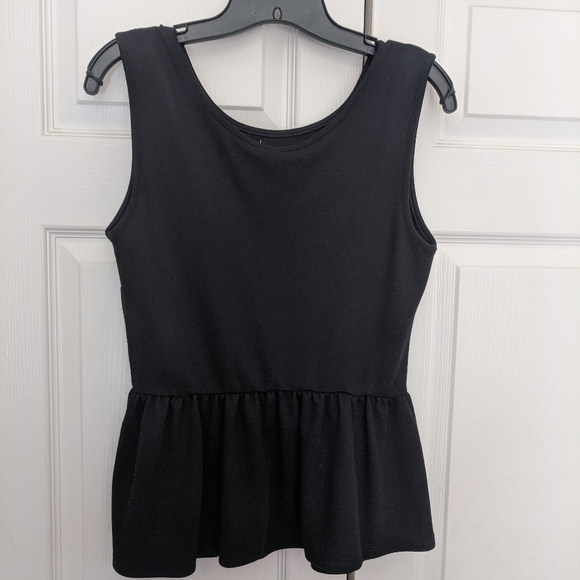 Black Peplum Top with Shoulder Detail - Picture 4 of 4